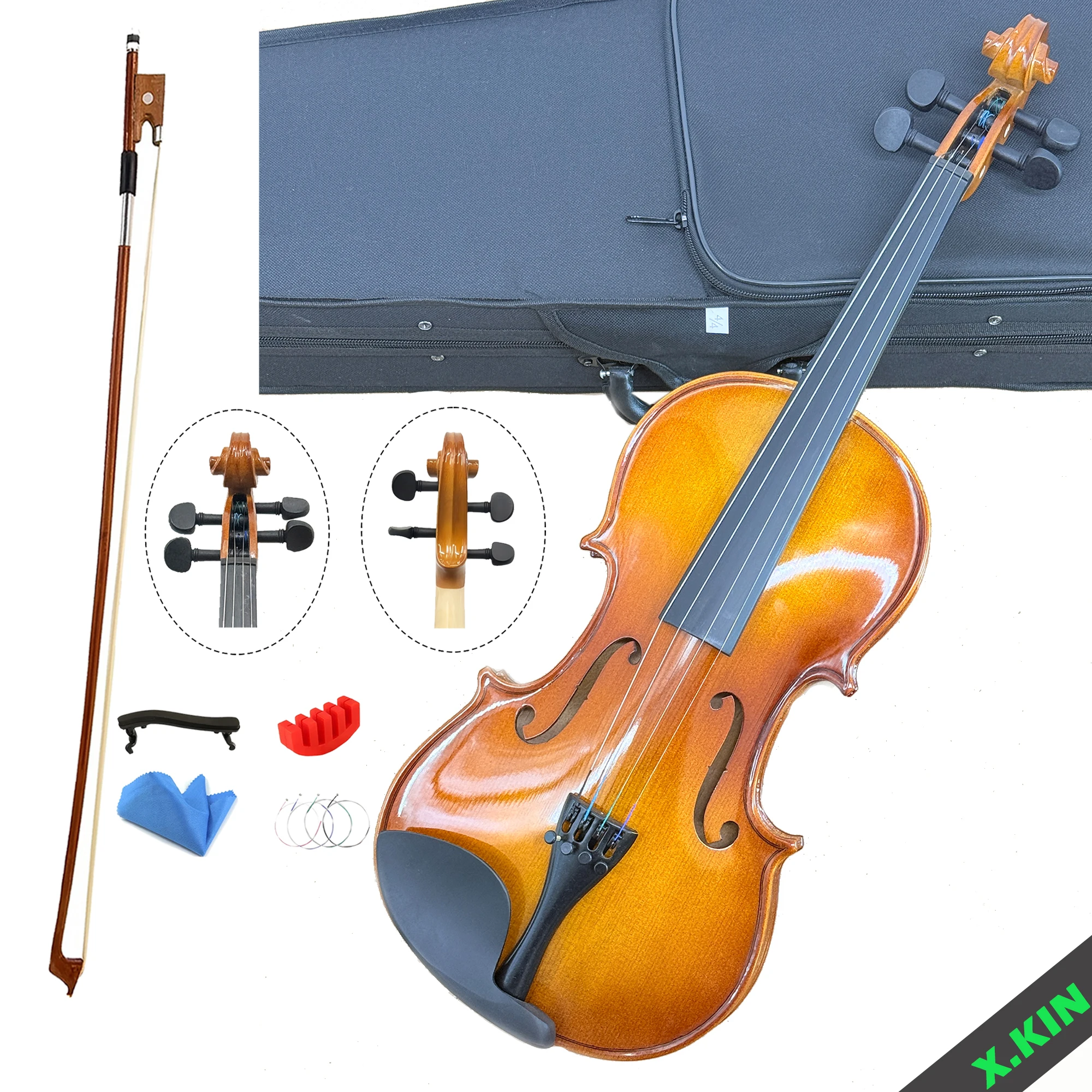 Handmade Maple Wood Violin 4/4 3/4 1/2 1/4 1/8 Size, High-Quality Student Beginner Acoustic Fiddle Full Set with Hard Case, Bow
Handmade Maple Wood Violin 4/4 3/4 1/2 1/4 1/8 Size, High-Quality Student Beginner Acoustic Fiddle Full Set with Hard Case, Bow