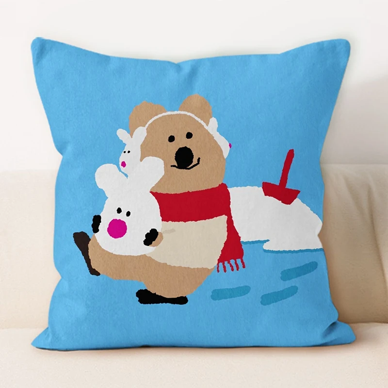 Kawaii Bear & Bunny Winter Scene Throw Pillow Cover, Cute Cushion Case for Home Decor
Kawaii Bear & Bunny Winter Scene Throw Pillow Cover, Cute Cushion Case for Home Decor