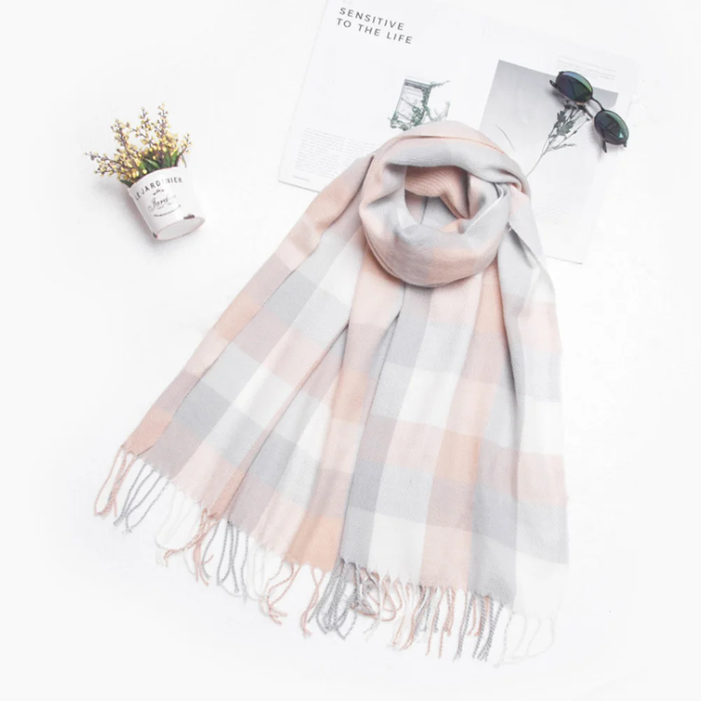 1pc Warm Cashmere Shawl Thickened Long Scarf Winter Lattice Tassel Design For Women Outdoor Skiing Autumn Spring Wear Grey White
1pc Warm Cashmere Shawl Thickened Long Scarf Winter Lattice Tassel Design For Women Outdoor Skiing Autumn Spring Wear Grey White