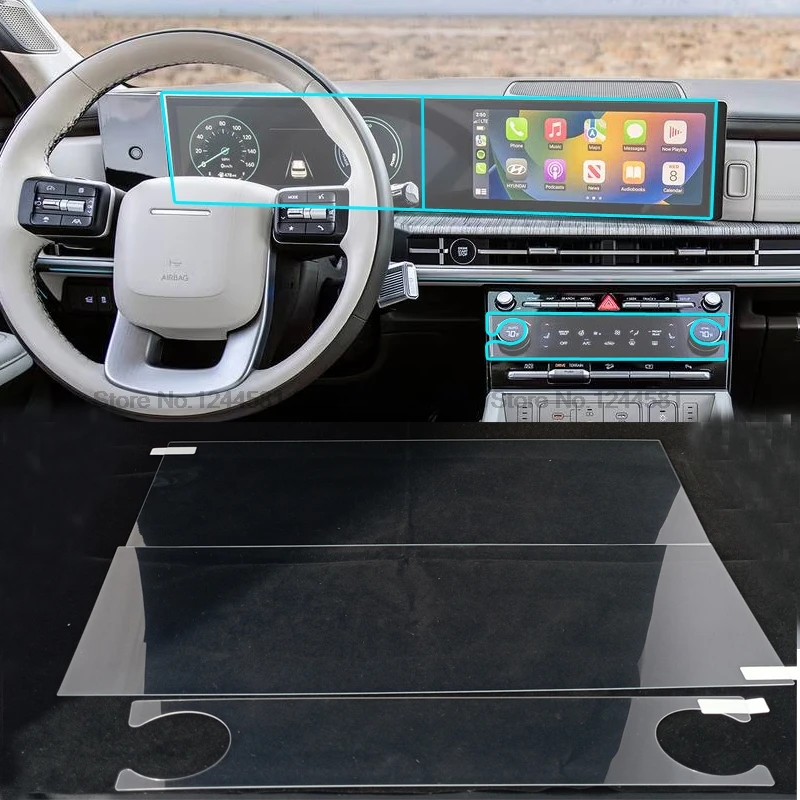 Tempered glass screen protector For Hyundai Santa Fe 2024 2025 12.3 inch infotainment digital cluster instrument air conditioner
Tempered glass screen protector For Hyundai Santa Fe 2024 2025 12.3 inch infotainment digital cluster instrument air conditioner