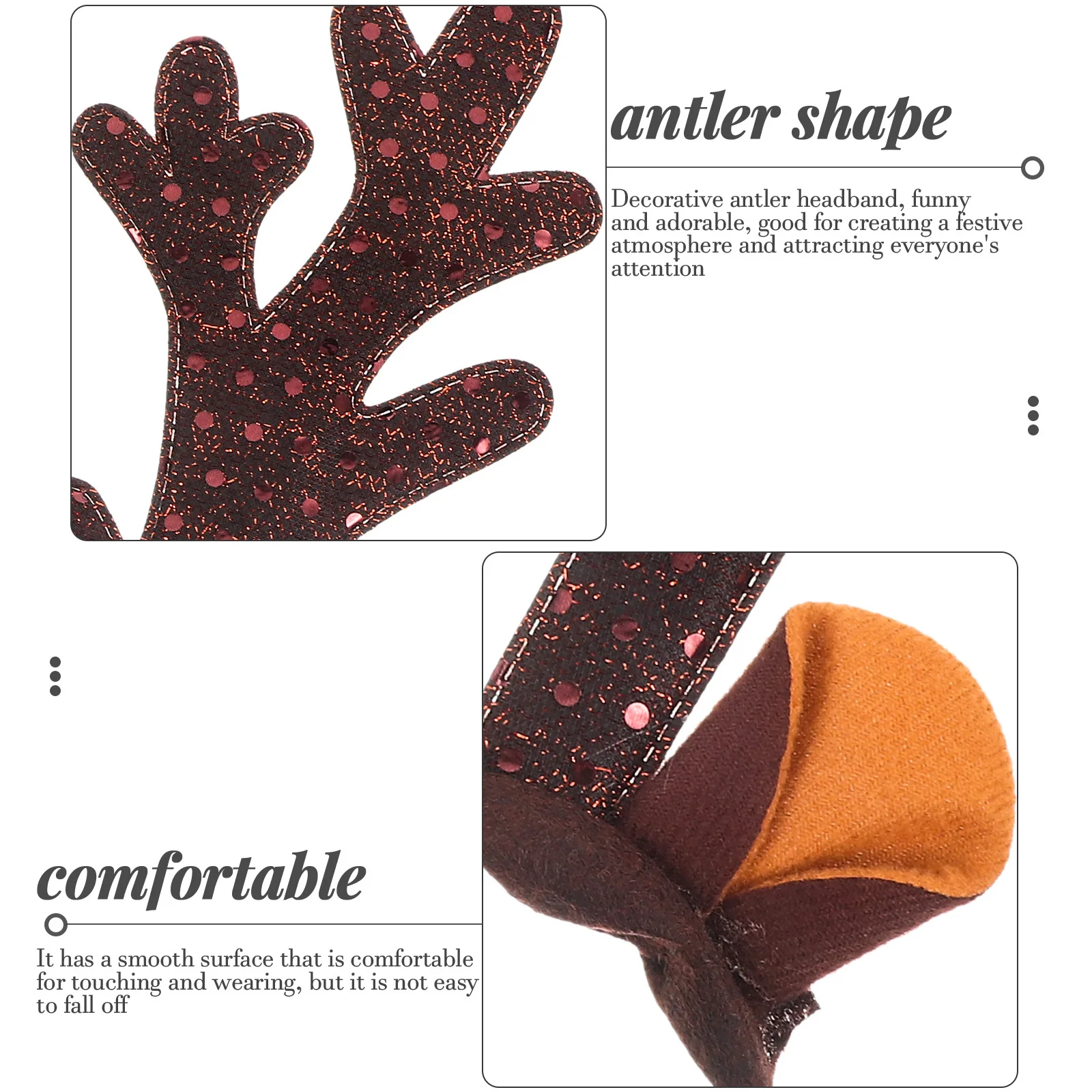 3Pcs Reindeer Antler Christmas Headband Xmas Hairband Festive Hair Accessories Party Costume Props Reindeer Antler Headband 
3Pcs Reindeer Antler Christmas Headband Xmas Hairband Festive Hair Accessories Party Costume Props Reindeer Antler Headband