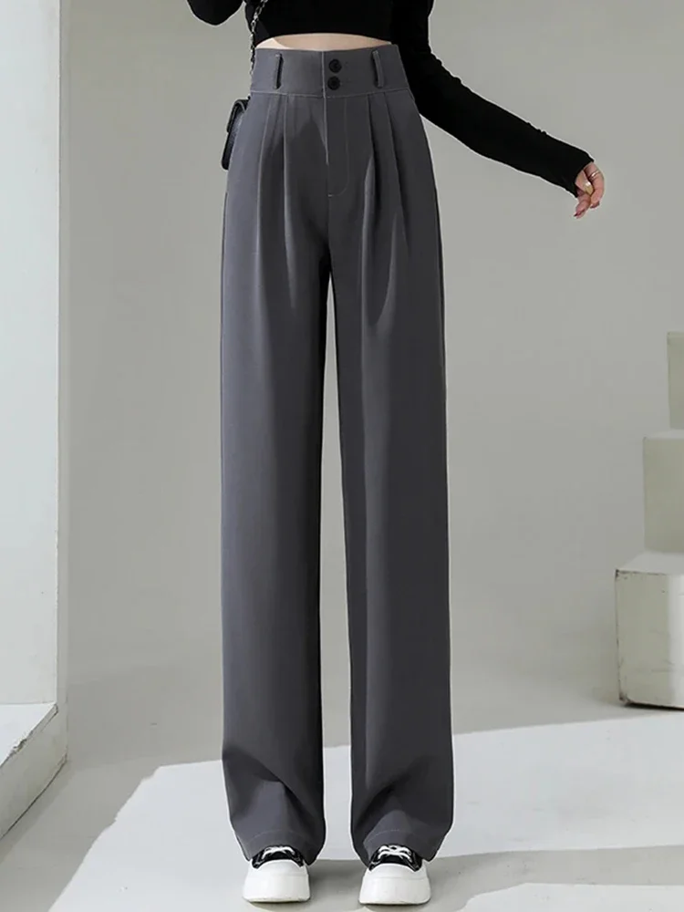 Fashion Simple Classic Women's High Waisted Basic Wide Leg Pants Loose Autumn New Straight Pants Double Button Casual Suit Pants
Fashion Simple Classic Women's High Waisted Basic Wide Leg Pants Loose Autumn New Straight Pants Double Button Casual Suit Pants