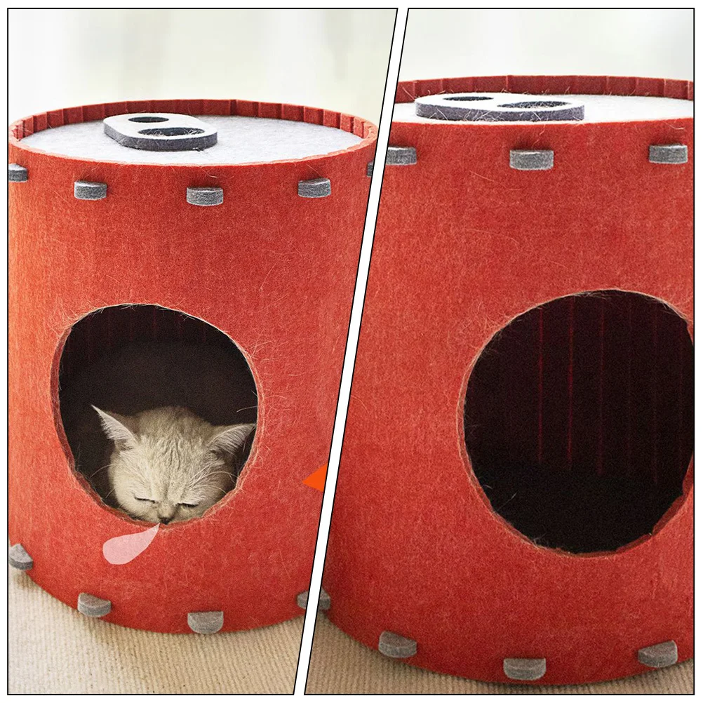 Felt Cat House Barrel-Shaped Soft Warm Pet Sleeping Nest For Kitten Indoor Outdoor Lightweight Portable Small Pet Hut Cat
Felt Cat House Barrel-Shaped Soft Warm Pet Sleeping Nest For Kitten Indoor Outdoor Lightweight Portable Small Pet Hut Cat