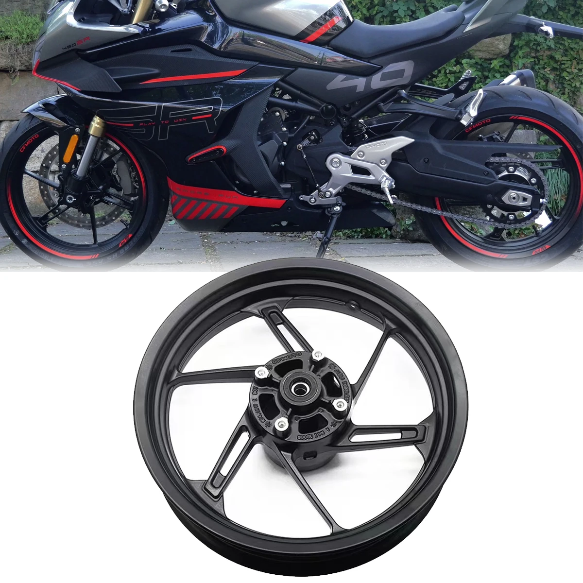 Motorcycle CFMOTO 450SR front wheel hub rear wheel hub CF400-6 front and rear wheel hub front rear aluminum wheel steel rings
Motorcycle CFMOTO 450SR front wheel hub rear wheel hub CF400-6 front and rear wheel hub front rear aluminum wheel steel rings