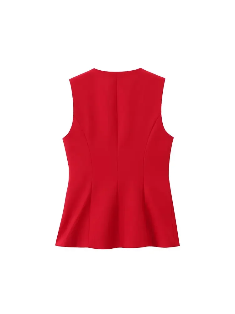 2025 Summer Suit WomanTrendy Square Neck Sleeveless Double Breasted Waistcoat Top+Mid-Waist Pant Female 2-piece Set
2025 Summer Suit WomanTrendy Square Neck Sleeveless Double Breasted Waistcoat Top+Mid-Waist Pant Female 2-piece Set