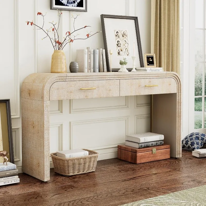 Entryway Console Table with Storage, 2 Drawers Design/Retro Style/Behind Couch & Sofa, Natural
Entryway Console Table with Storage, 2 Drawers Design/Retro Style/Behind Couch & Sofa, Natural