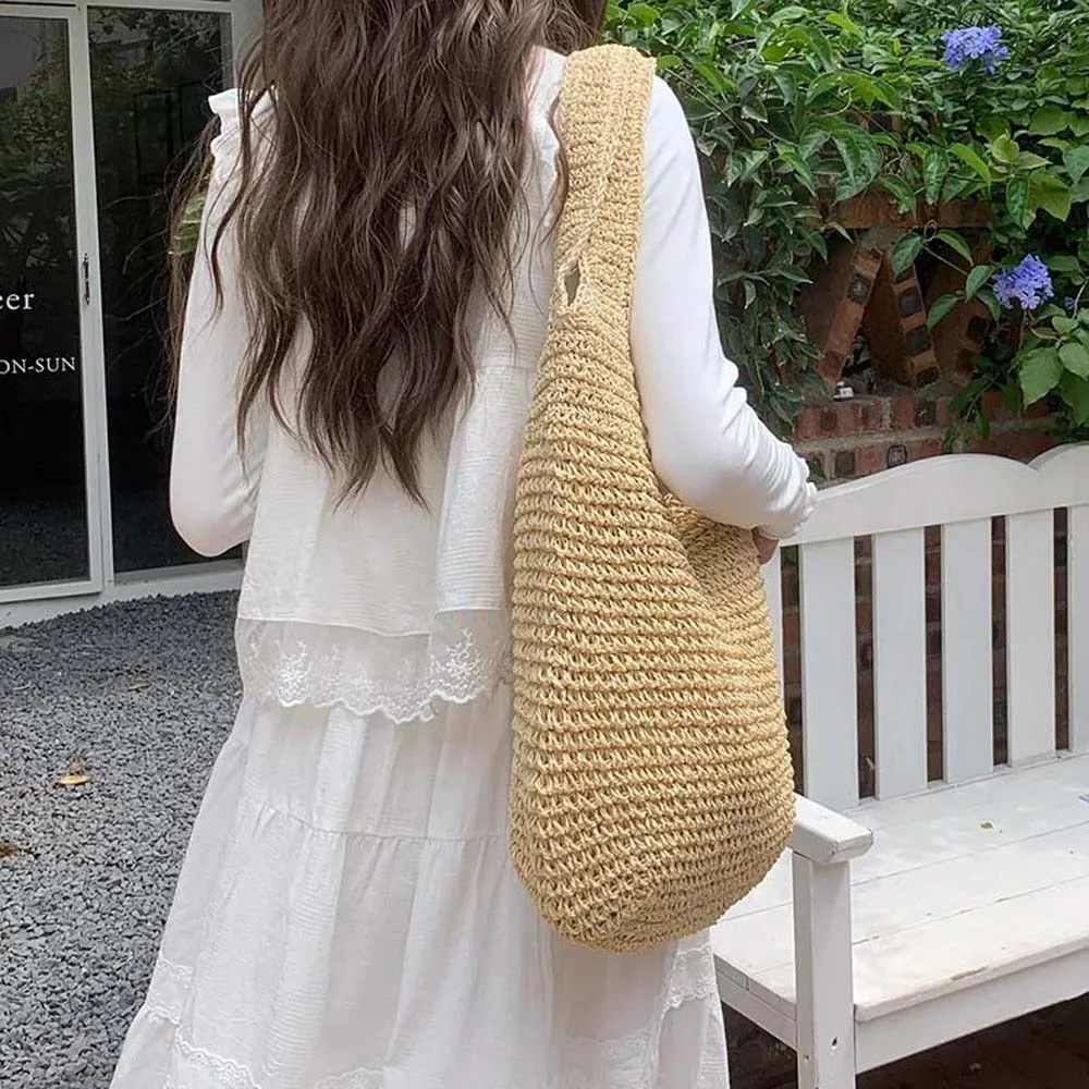 Shoulder Bag Sweet Woven Tote Bag Breathable Hollow Out Shopping Straw Bag Large Capacity Polyester Summer Beach Handbag School
Shoulder Bag Sweet Woven Tote Bag Breathable Hollow Out Shopping Straw Bag Large Capacity Polyester Summer Beach Handbag School