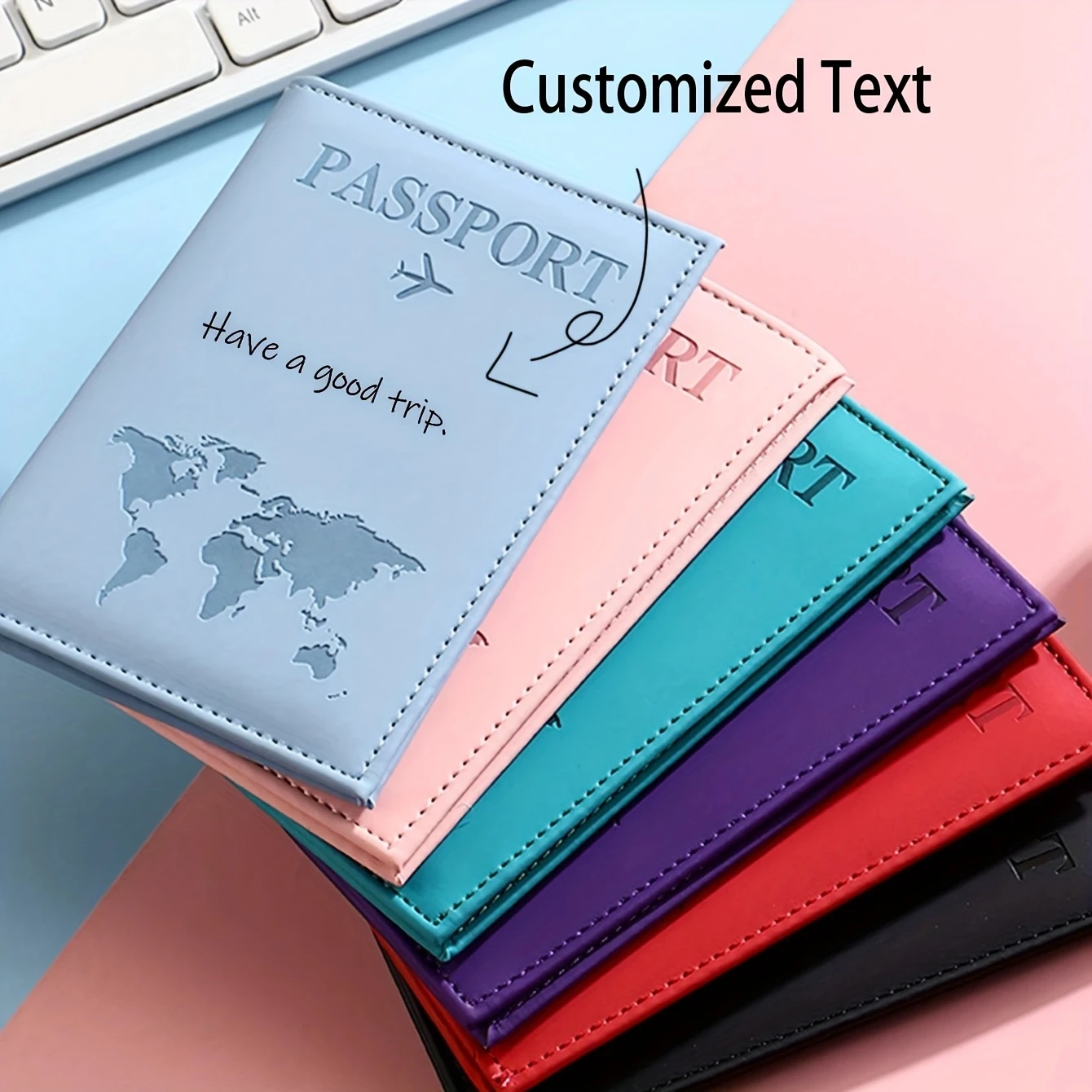 Custom Passport Holder And Cover - Custom Name/Text, World Map Design, Pink Or Black Available, Open-Closure Travel Organizer
Custom Passport Holder And Cover - Custom Name/Text, World Map Design, Pink Or Black Available, Open-Closure Travel Organizer