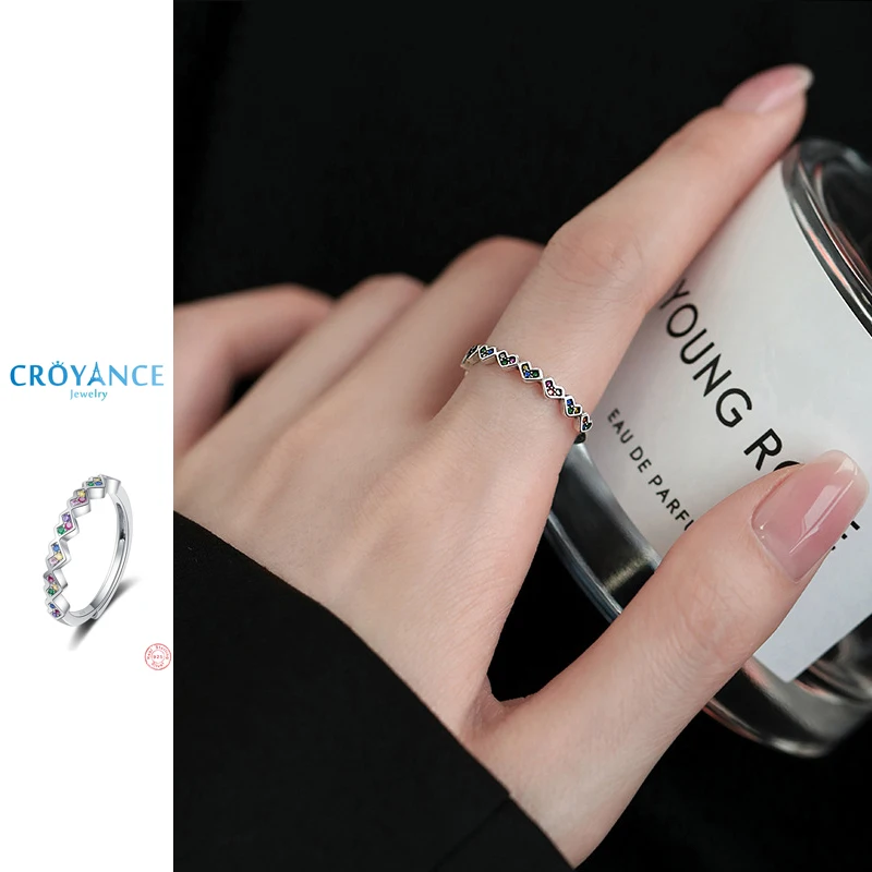 925 Sterling Silver Jewelry Fine Hearts Colour Zircon Resizable Rings Women Gift Elegant Luxury Rainbow Rhinestone CZ FingerRing
925 Sterling Silver Jewelry Fine Hearts Colour Zircon Resizable Rings Women Gift Elegant Luxury Rainbow Rhinestone CZ FingerRing