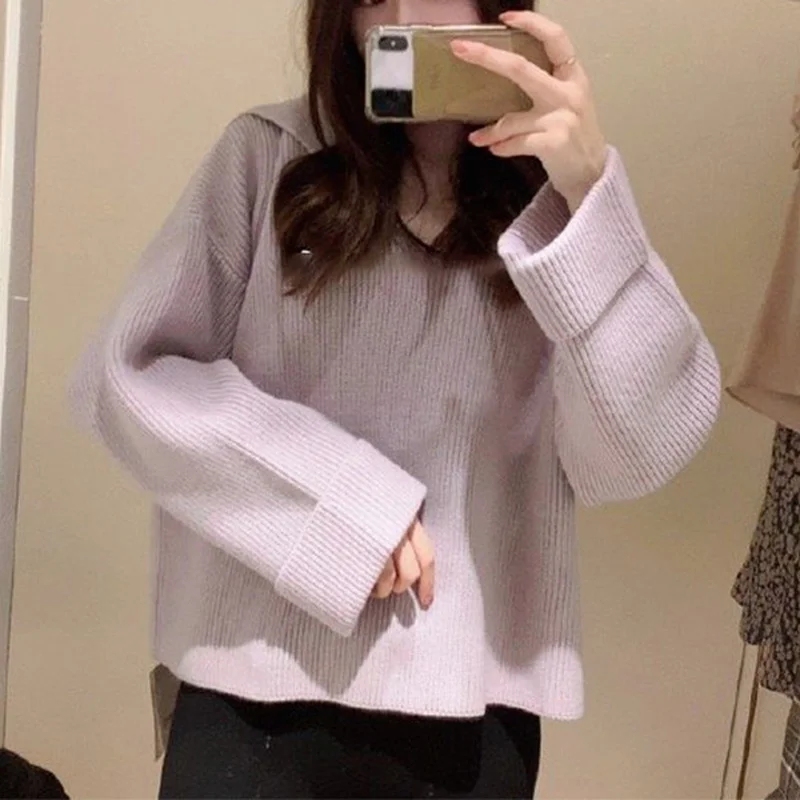 Japanese Jumper 2022 Autumn Winter New Sweater Women Sweet Simple Solid Sailor Collar Long Sleeve Rib Knitted Pullover
Japanese Jumper 2022 Autumn Winter New Sweater Women Sweet Simple Solid Sailor Collar Long Sleeve Rib Knitted Pullover