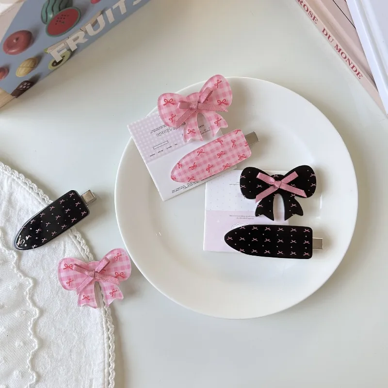 4Pcs Black Pink Cute Bow Acrylic Hair Clips Sweet Versatile Fashion Barrettes Lovely Girly Daily Hair Accessories for Teen Girls
4Pcs Black Pink Cute Bow Acrylic Hair Clips Sweet Versatile Fashion Barrettes Lovely Girly Daily Hair Accessories for Teen Girls