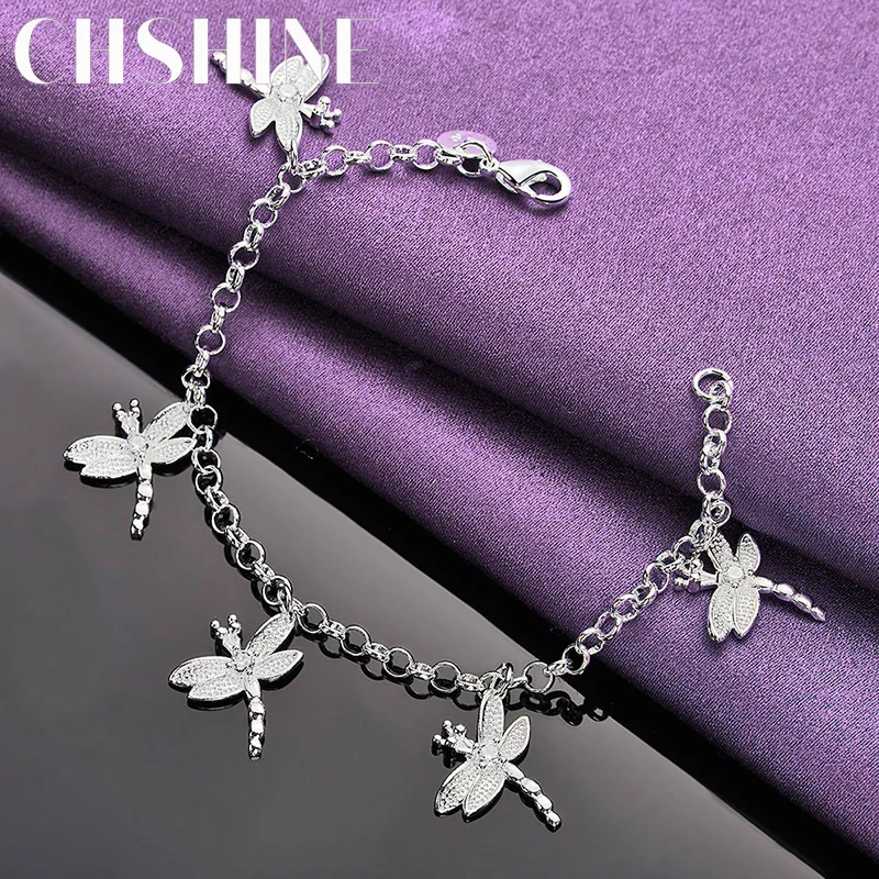 CHSHINE 925 Sterling Silver Charm Dragonfly Chain Bracelet For Women Wedding Party Fashion Jewelry Gifts Wholesale
CHSHINE 925 Sterling Silver Charm Dragonfly Chain Bracelet For Women Wedding Party Fashion Jewelry Gifts Wholesale