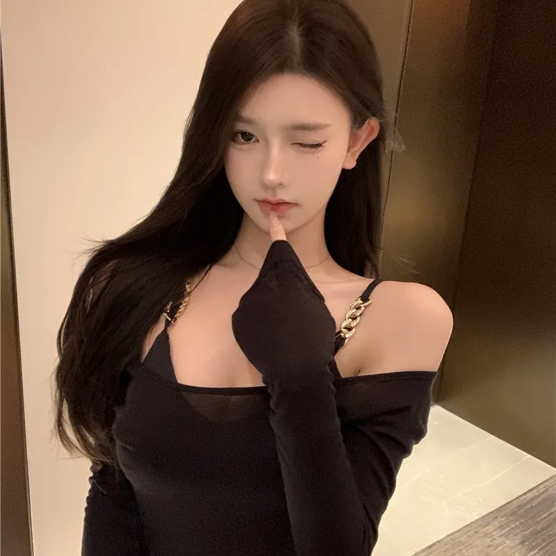 Sexy Slim Fit Bla oulder Crop Top And Vest Two Piece Set for Women Faionable Trendy Commute Sle Autumn Collection
Sexy Slim Fit Bla oulder Crop Top And Vest Two Piece Set for Women Faionable Trendy Commute Sle Autumn Collection