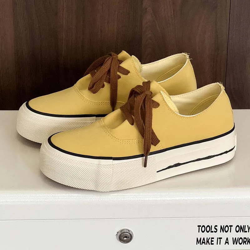 Casual Flats Canvas Sneakers Women Outdoor Solid Color Shallow Sports Shoes Tennis Female Streetwear Lace Up Vulcanize Shoes
Casual Flats Canvas Sneakers Women Outdoor Solid Color Shallow Sports Shoes Tennis Female Streetwear Lace Up Vulcanize Shoes