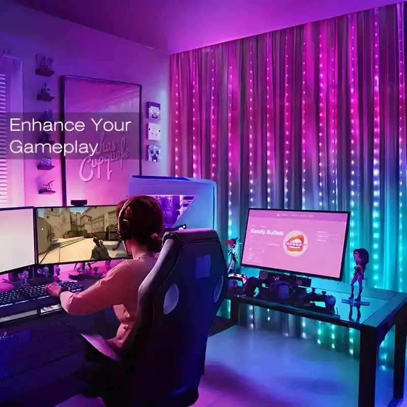 RGBIC Curtain Light String USB Plug Remote Control LED Curtain Light APP Bluetooth Control String Lights for Room Decorations
RGBIC Curtain Light String USB Plug Remote Control LED Curtain Light APP Bluetooth Control String Lights for Room Decorations