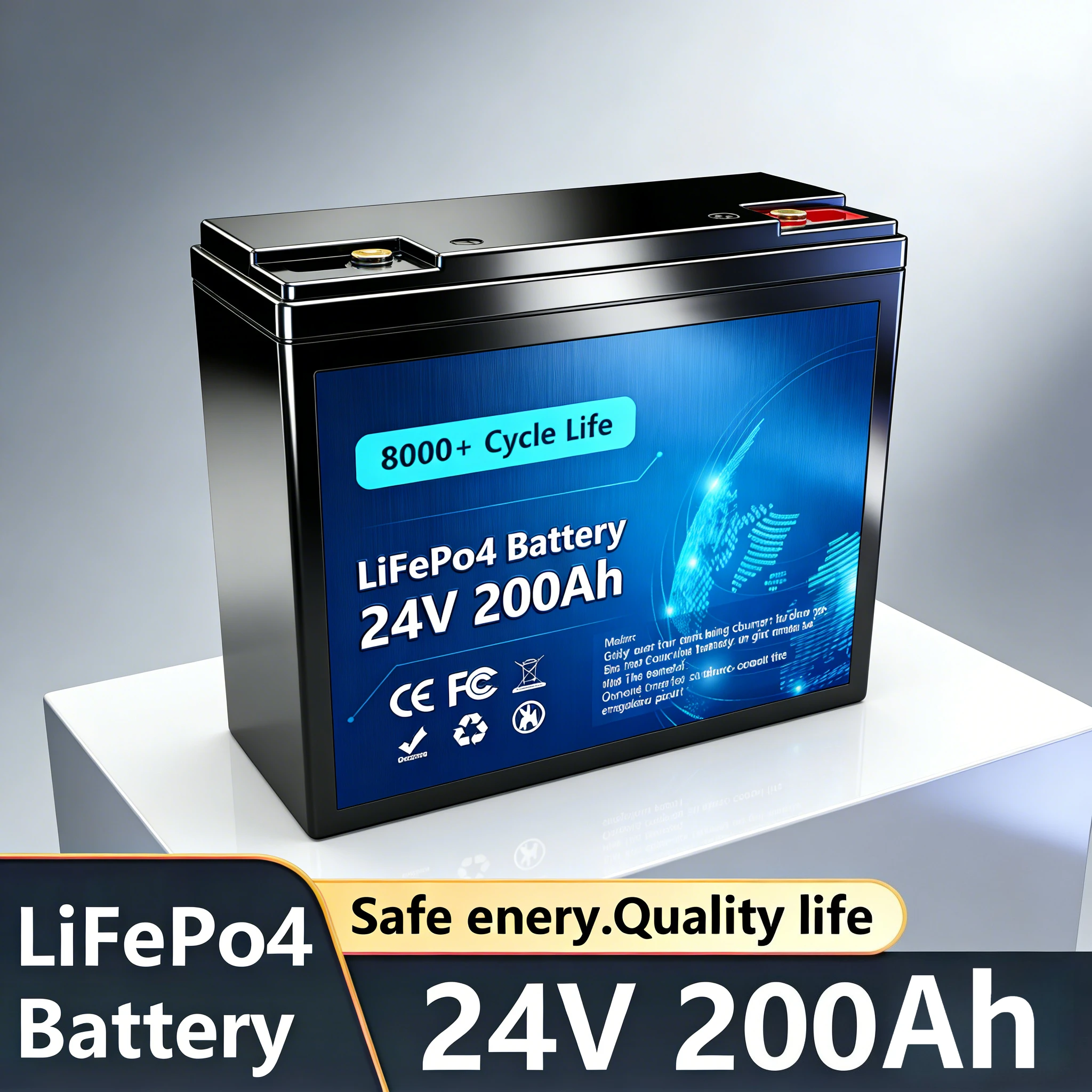 24V LiFePO4 200Ah Lithium Battery, Built-in 200A BMS, Rechargeable Battery, for RV/Camper, Solar, Marine, Overland/Van, Off-Gr
24V LiFePO4 200Ah Lithium Battery, Built-in 200A BMS, Rechargeable Battery, for RV/Camper, Solar, Marine, Overland/Van, Off-Gr
