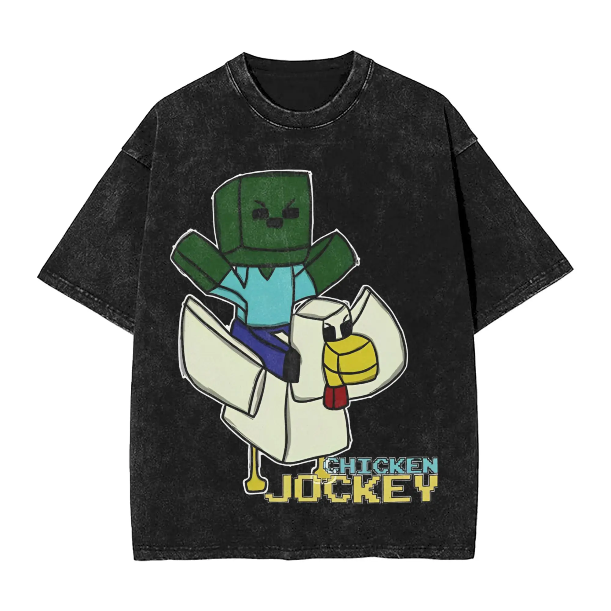 Chicken Jockey T Shirt Hip Hop Washed Short Sleeve Harajuku T-Shirts Novelty Men Women Streetwear Graphic Tees
Chicken Jockey T Shirt Hip Hop Washed Short Sleeve Harajuku T-Shirts Novelty Men Women Streetwear Graphic Tees