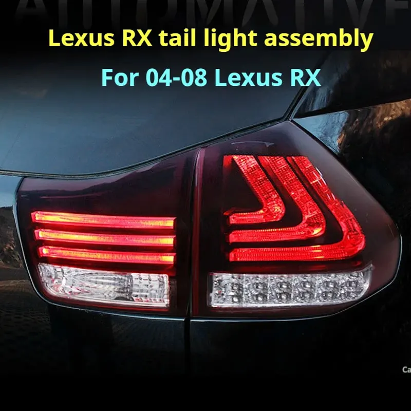 Car LED TailLight For Lexus RX330 RX350 RX400h 2003-2008 Rear Running Light + Brake Lamp + Reverse + Dynamic Turn Signal