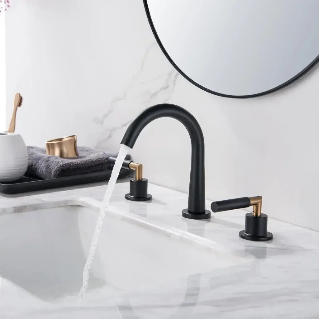 Household 304 Three Hole Washbasin Faucet, Dual Purpose Cold and Hot, Double Handle Washbasin Faucet
Household 304 Three Hole Washbasin Faucet, Dual Purpose Cold and Hot, Double Handle Washbasin Faucet