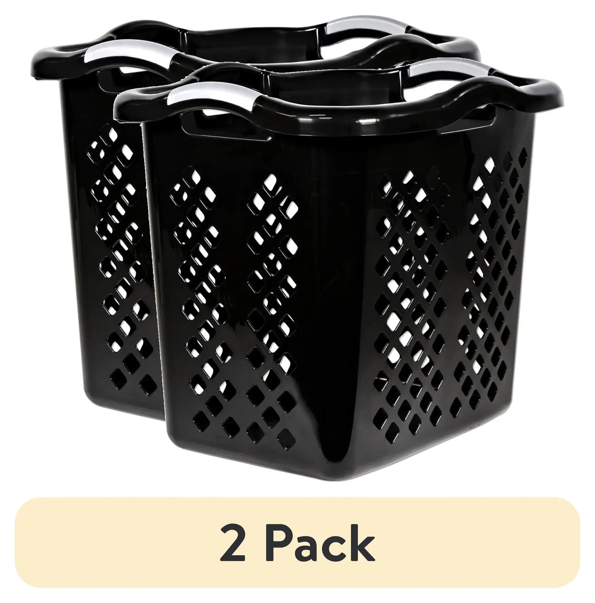 (2 pack) 2 Bushel Lamper Plastic Laundry Basket with Silver Handles, Black, 2 Pack
(2 pack) 2 Bushel Lamper Plastic Laundry Basket with Silver Handles, Black, 2 Pack