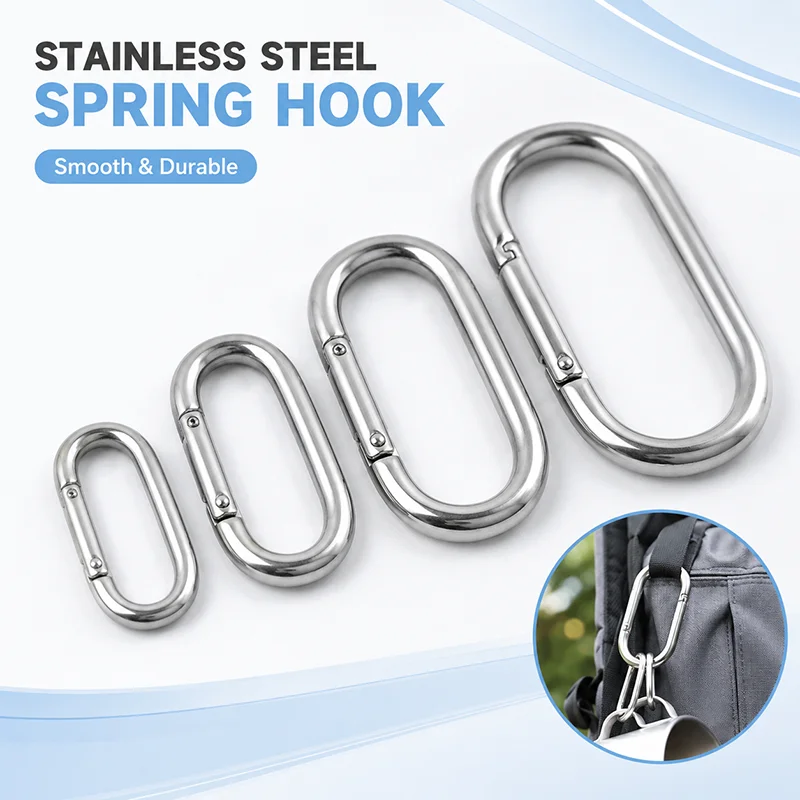 2/3/5Pcs 5-10mm Stainless Steel Carabiner Buckle O Ring Clasp for Knapsack Strap Waistband Spring Snap Hook Hardware Parts Set
2/3/5Pcs 5-10mm Stainless Steel Carabiner Buckle O Ring Clasp for Knapsack Strap Waistband Spring Snap Hook Hardware Parts Set
