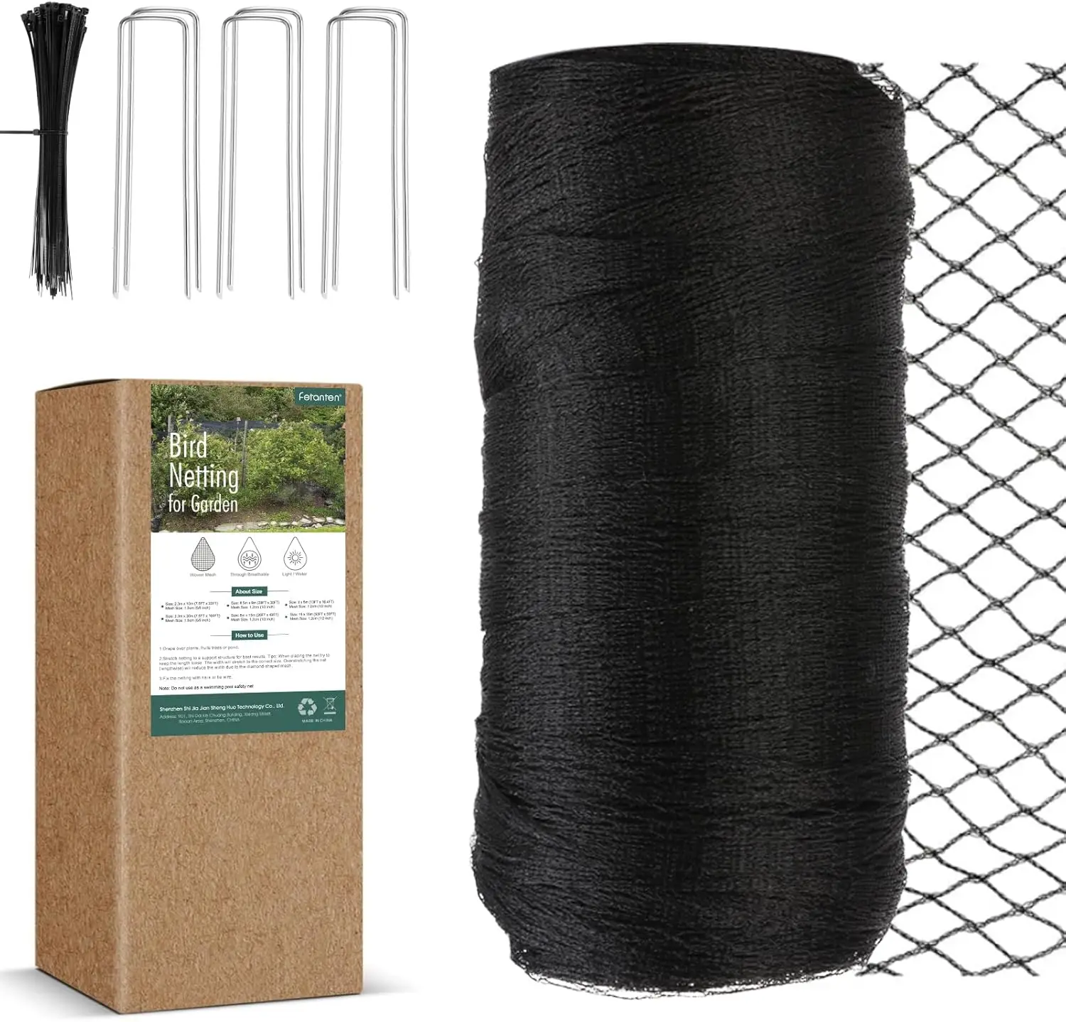 7.5x33FT Heavy Duty Bird Netting for Garden, Protect Vegetables & Fruits from Birds, Deer, Poultry - Includes Ties & Staples
7.5x33FT Heavy Duty Bird Netting for Garden, Protect Vegetables & Fruits from Birds, Deer, Poultry - Includes Ties & Staples
