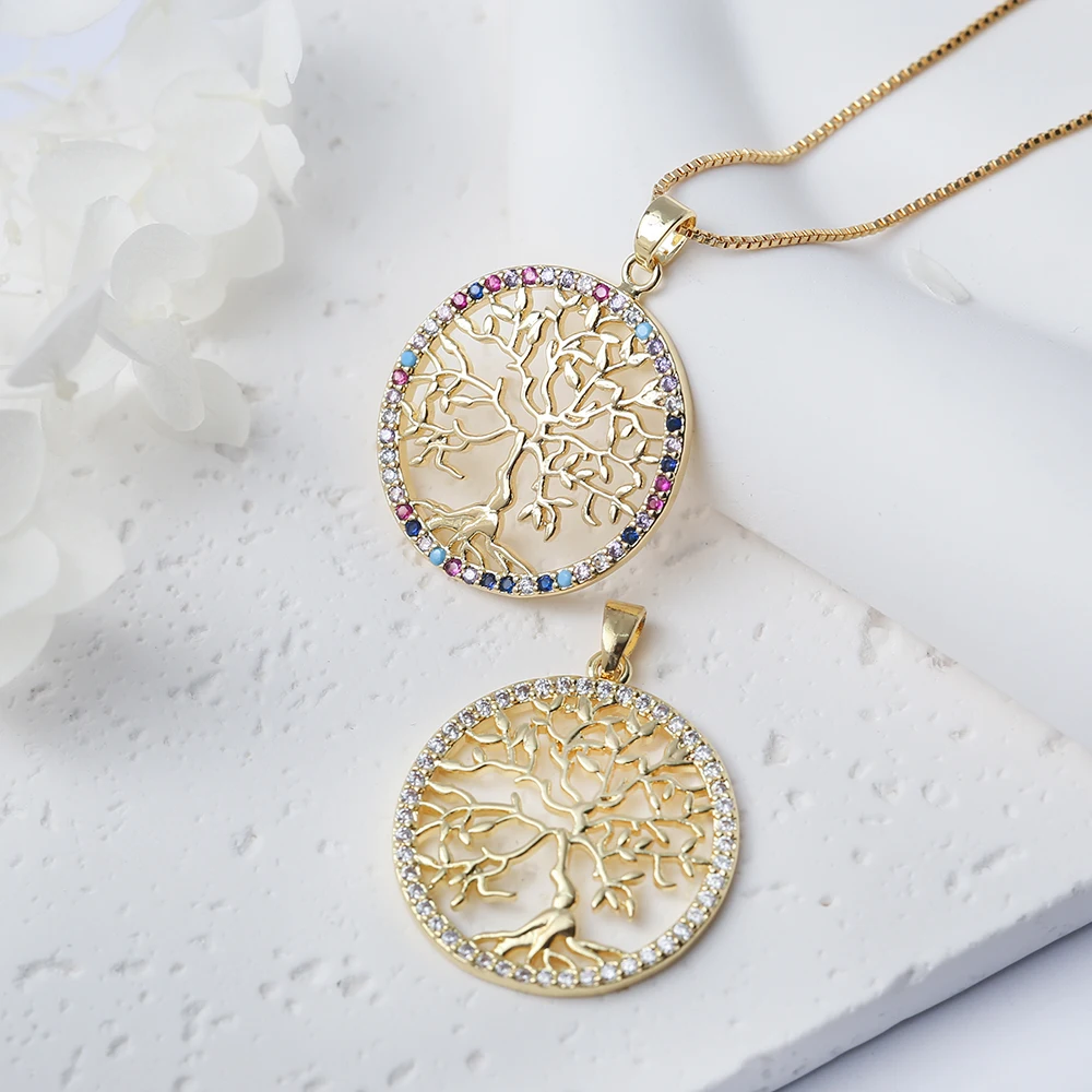 Brass Tree Pendant Micro Pave Cubic Zirconia Hollow Round Pendant Gold Plated Plant Tree Charms For Necklace Jewelry Making
Brass Tree Pendant Micro Pave Cubic Zirconia Hollow Round Pendant Gold Plated Plant Tree Charms For Necklace Jewelry Making