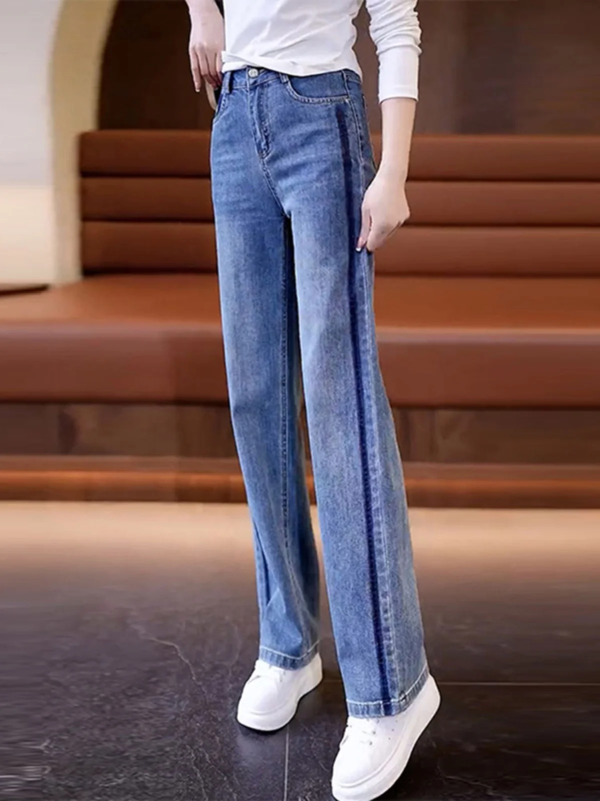 High Waist Wide Leg Denim Jeans Women's Spring Autumn New Style Slim Fit Casual Straight Long Pants Color Block Versatile
High Waist Wide Leg Denim Jeans Women's Spring Autumn New Style Slim Fit Casual Straight Long Pants Color Block Versatile