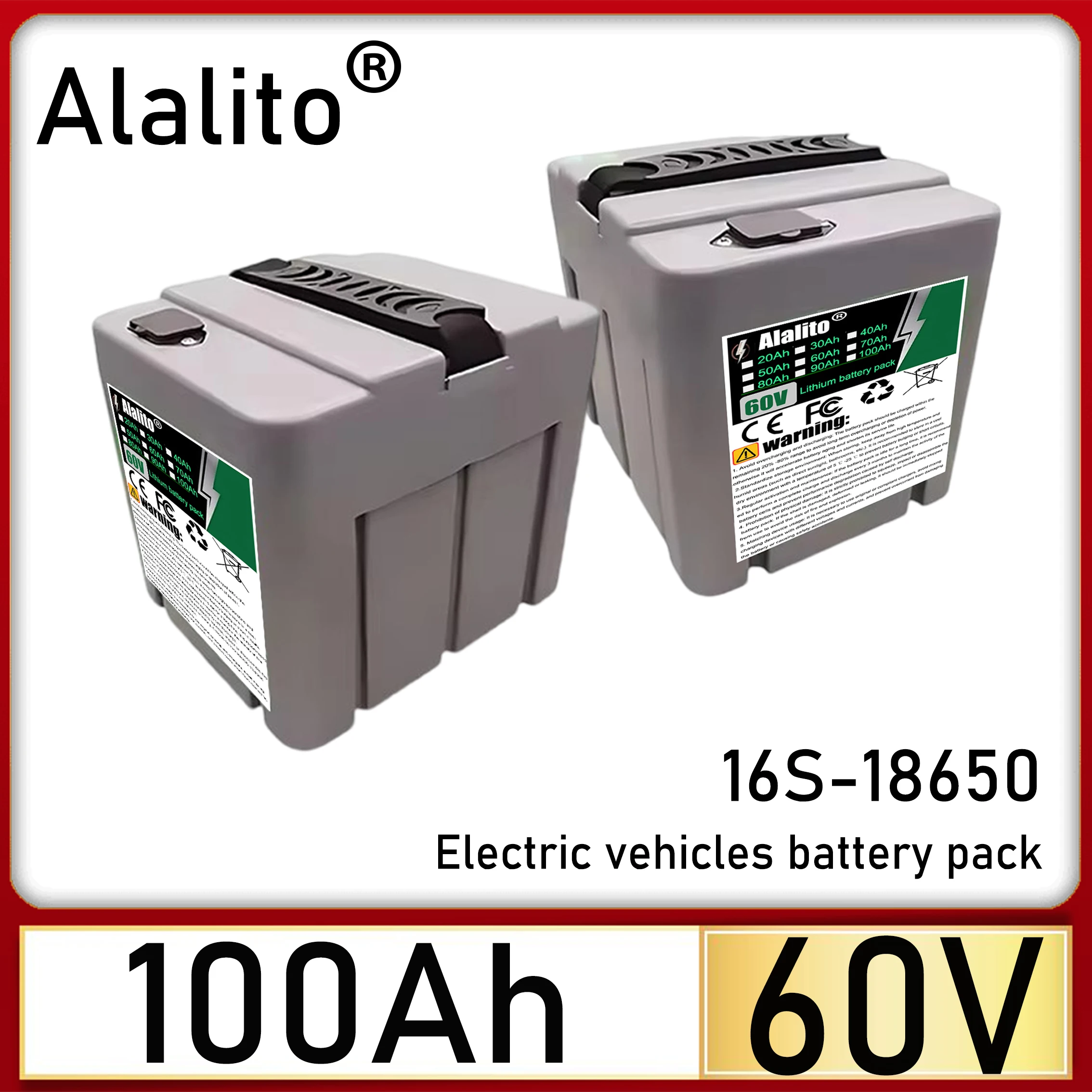 Suitable for 250-2000W motor equipment, 60V 20Ah-100Ah multi capacity option lithium battery pack
Suitable for 250-2000W motor equipment, 60V 20Ah-100Ah multi capacity option lithium battery pack