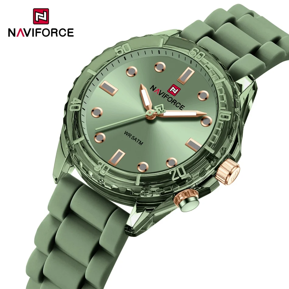 NAVIFORCE женские кварцевые часы легкие силиконовые изысканные элегантные водонепроницаемые часы с ночником женские модные деловые часы
NAVIFORCE женские кварцевые часы легкие силиконовые изысканные элегантные водонепроницаемые часы с ночником женские модные деловые часы