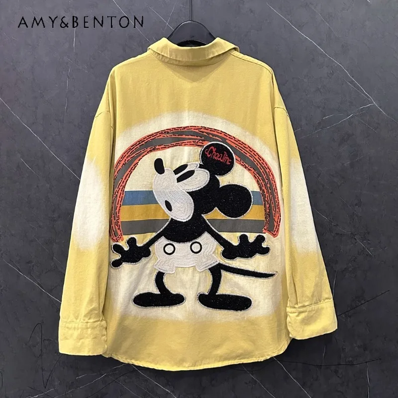 Heavy Industry's New Design Cartoon Denim Shirt Jacket Women's Loose Fashion Long-sleeved Top Coat Female 2025 Spring Autumn Top
Heavy Industry's New Design Cartoon Denim Shirt Jacket Women's Loose Fashion Long-sleeved Top Coat Female 2025 Spring Autumn Top