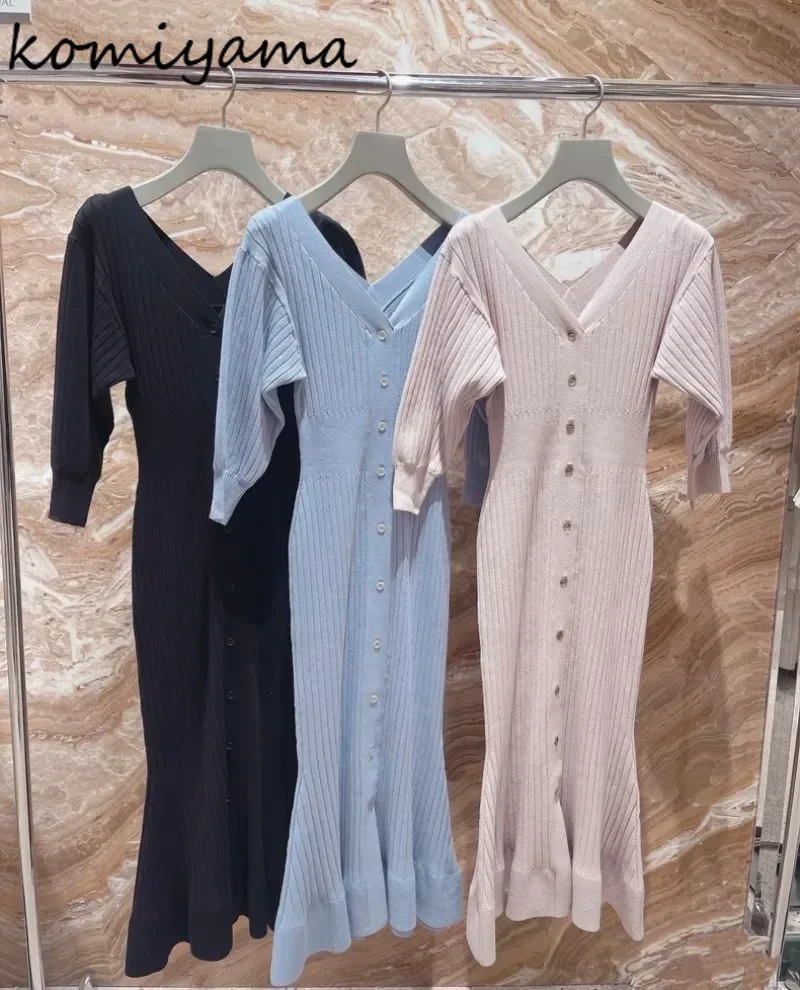 Bodycon Mermaid Vestidos, новое весеннее вязаное платье, японские платья с v-образным вырезом, элегантное однобортное платье Tmeperament Ropa Mujer
Bodycon Mermaid Vestidos, новое весеннее вязаное платье, японские платья с v-образным вырезом, элегантное однобортное платье Tmeperament Ropa Mujer