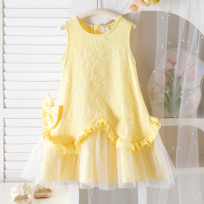 Детская одежда: Наряд для девочек: Желтое платье с сетчатой вставкой
Детская одежда: Наряд для девочек: Желтое платье с сетчатой вставкой
