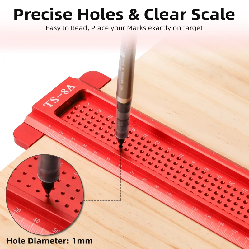 Woodworking Ruler Scribe Metric T-Round Hole Pocket Ruler Line Drawing Gauge Carpenter Right Angle Protractor Marking Tools
Woodworking Ruler Scribe Metric T-Round Hole Pocket Ruler Line Drawing Gauge Carpenter Right Angle Protractor Marking Tools