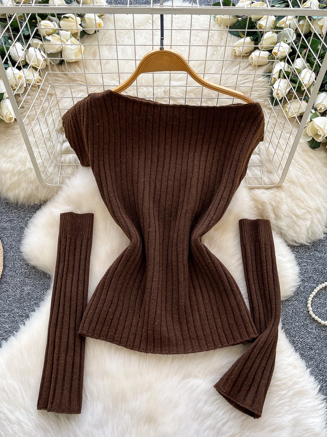 Женский вязаный свитер Pure Desire с длинными рукавами, облегающий, с открытыми плечами, премиум-класса, осенний топ
Женский вязаный свитер Pure Desire с длинными рукавами, облегающий, с открытыми плечами, премиум-класса, осенний топ