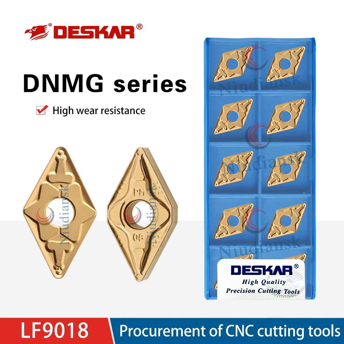DNMG Series DESKAR Numerical Control Lathe Metal Ceramic Cutting Insert Rhomb Shaped DNMG150404/0408/0412/0604/0608-TM/PM LF9018
DNMG Series DESKAR Numerical Control Lathe Metal Ceramic Cutting Insert Rhomb Shaped DNMG150404/0408/0412/0604/0608-TM/PM LF9018