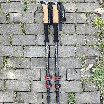 초경량 트레킹 폴 워킹 스틱, 하이킹 지팡이, 접이식 탄소 섬유 워킹 폴, 북유럽 워킹 스틱, 2 개