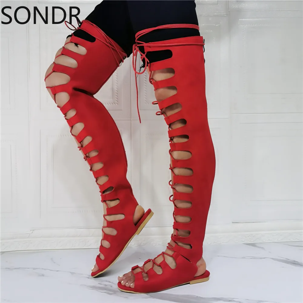 2023 Strappy Cut Out Boots Womens Ladies Flat Over The Knee High Gladiator Sandals Shoes
2023 Strappy Cut Out Boots Womens Ladies Flat Over The Knee High Gladiator Sandals Shoes
