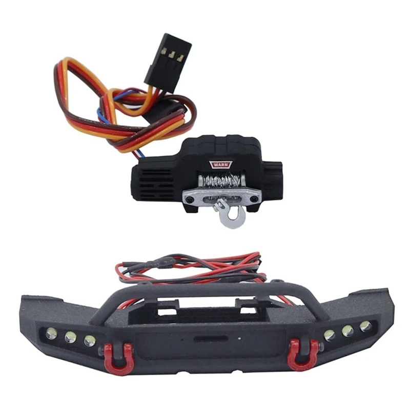 Front Bumper With Winch LED Light For TRX4M Bronco 1/18 RC Crawler Car Upgrade Parts Accessories
Front Bumper With Winch LED Light For TRX4M Bronco 1/18 RC Crawler Car Upgrade Parts Accessories