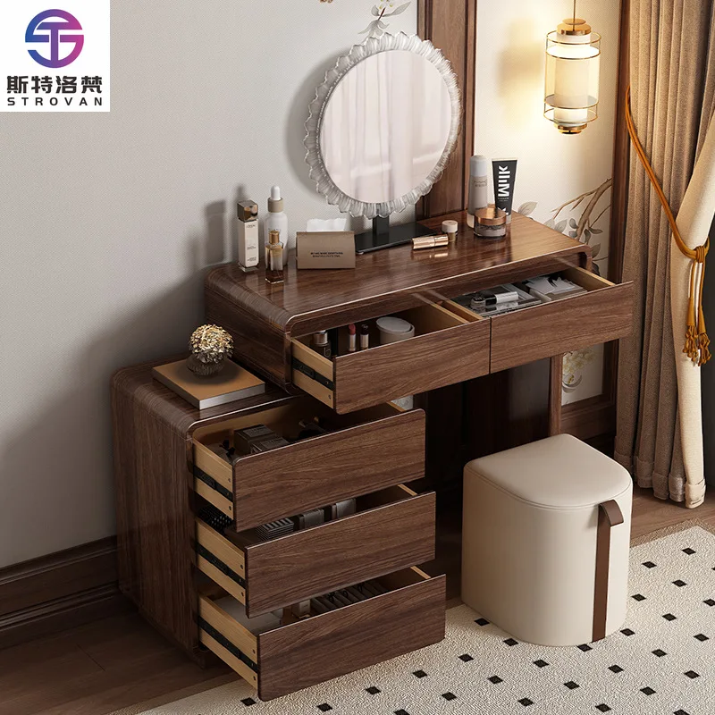 Modern Simple Bedroom Solid Wood Dressing Table with Integrated Makeup Vanity Bucket Cabinet and Bedside Mirror
Modern Simple Bedroom Solid Wood Dressing Table with Integrated Makeup Vanity Bucket Cabinet and Bedside Mirror