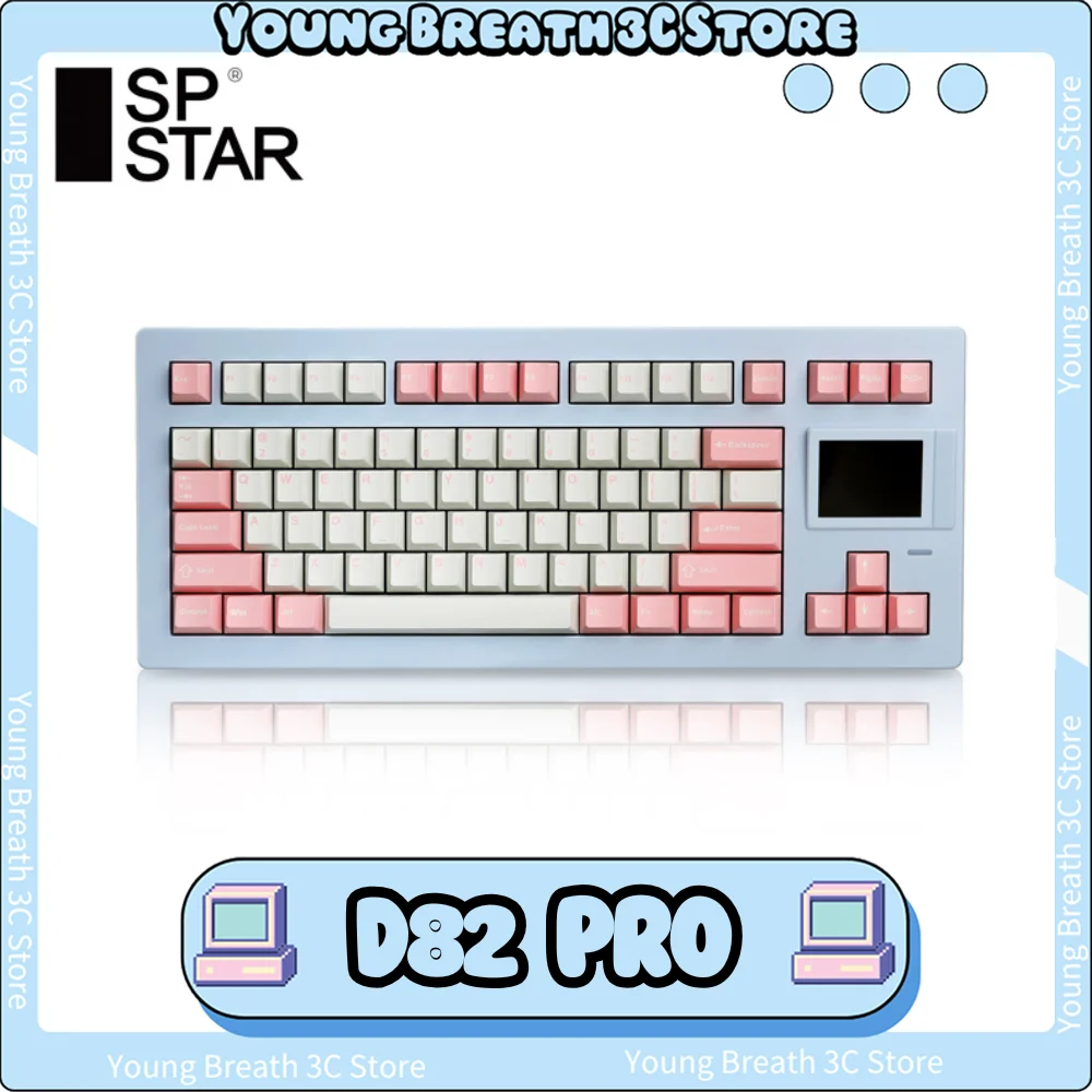 SP STAR D82 PRO Механическая клавиатура с тремя режимами, беспроводная индивидуальная прокладка с горячей заменой, RGB-подсветка, игровой экран, ПК, геймер, подарок
SP STAR D82 PRO Механическая клавиатура с тремя режимами, беспроводная индивидуальная прокладка с горячей заменой, RGB-подсветка, игровой экран, ПК, геймер, подарок