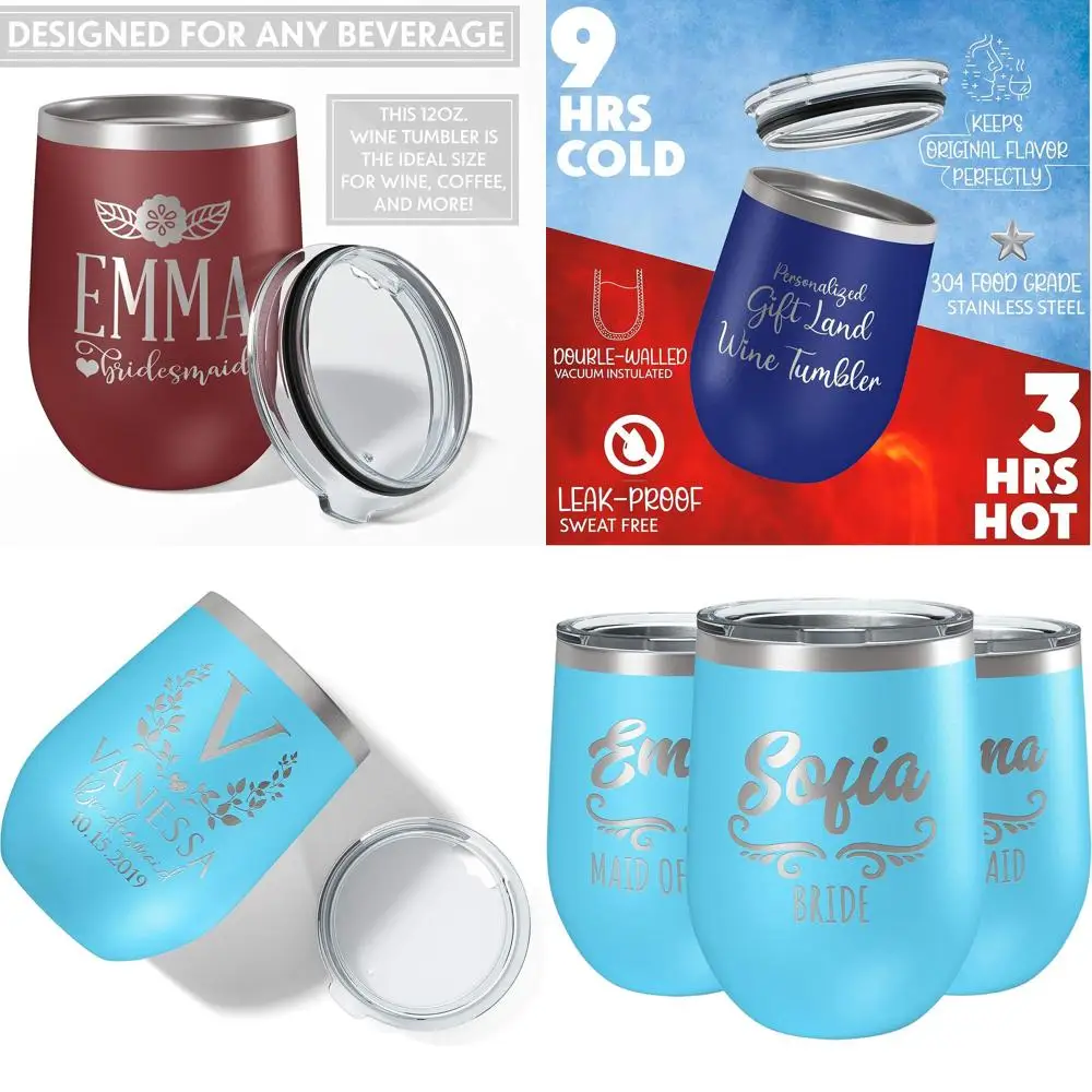 Персонализированный набор из 3 бокалов для вина без ножки, 350 мл, небесно-голубой, для подружек невесты – подарок на свадьбу с крышками
Персонализированный набор из 3 бокалов для вина без ножки, 350 мл, небесно-голубой, для подружек невесты – подарок на свадьбу с крышками