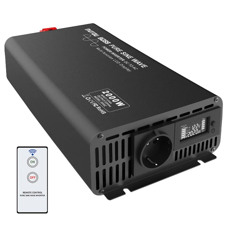 2000W(Peak 4400W) Power Pure Sine Wave Inverter DC 12V or 24V to AC 110V 220V Converter Supply for RV, Home With Remote Control
2000W(Peak 4400W) Power Pure Sine Wave Inverter DC 12V or 24V to AC 110V 220V Converter Supply for RV, Home With Remote Control