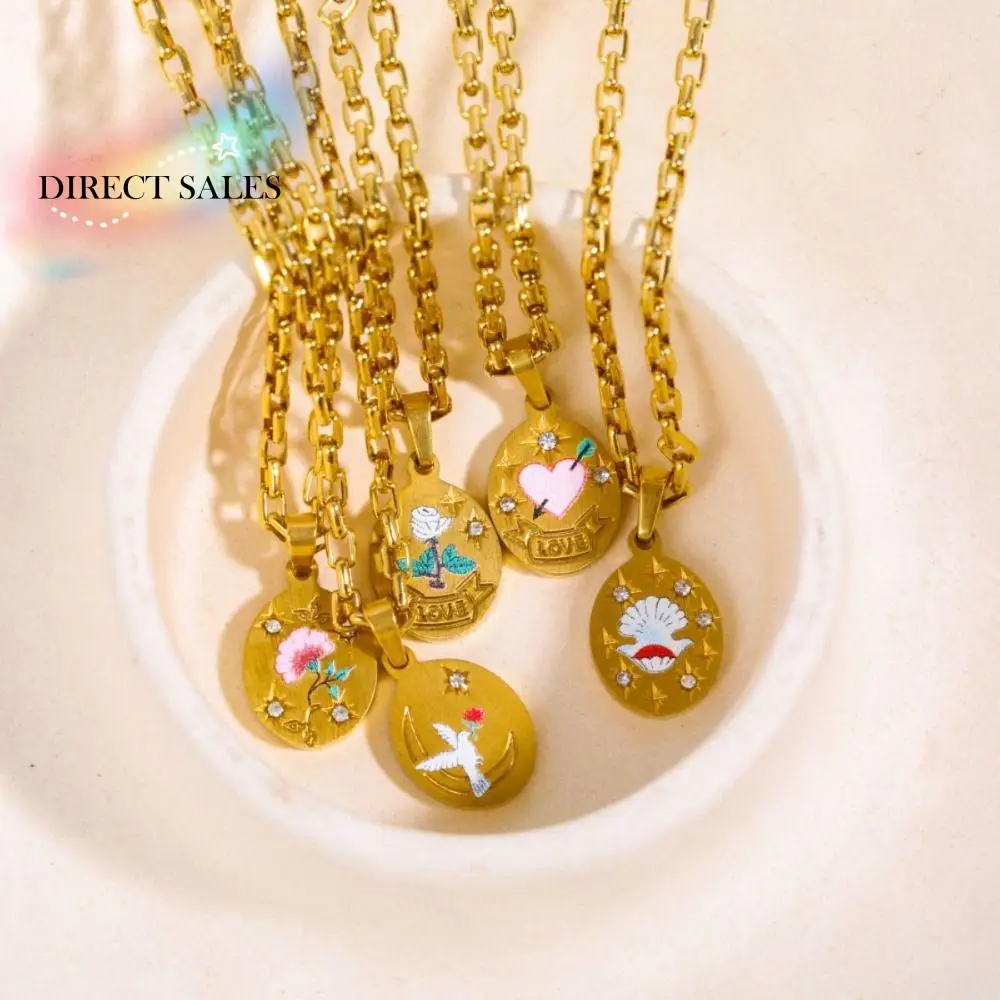 Stainless Steel Hand Painted Flower Pendant Necklace Waterproof Handcrafted Titanium Steel Collarbone Chain Flower Peace Dove
Stainless Steel Hand Painted Flower Pendant Necklace Waterproof Handcrafted Titanium Steel Collarbone Chain Flower Peace Dove