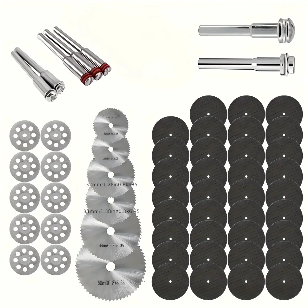 45PCS rotary cutting wheel set, including resin cutting disc, HSS saw blade and diamond cutting kit, precision cutting
45PCS rotary cutting wheel set, including resin cutting disc, HSS saw blade and diamond cutting kit, precision cutting