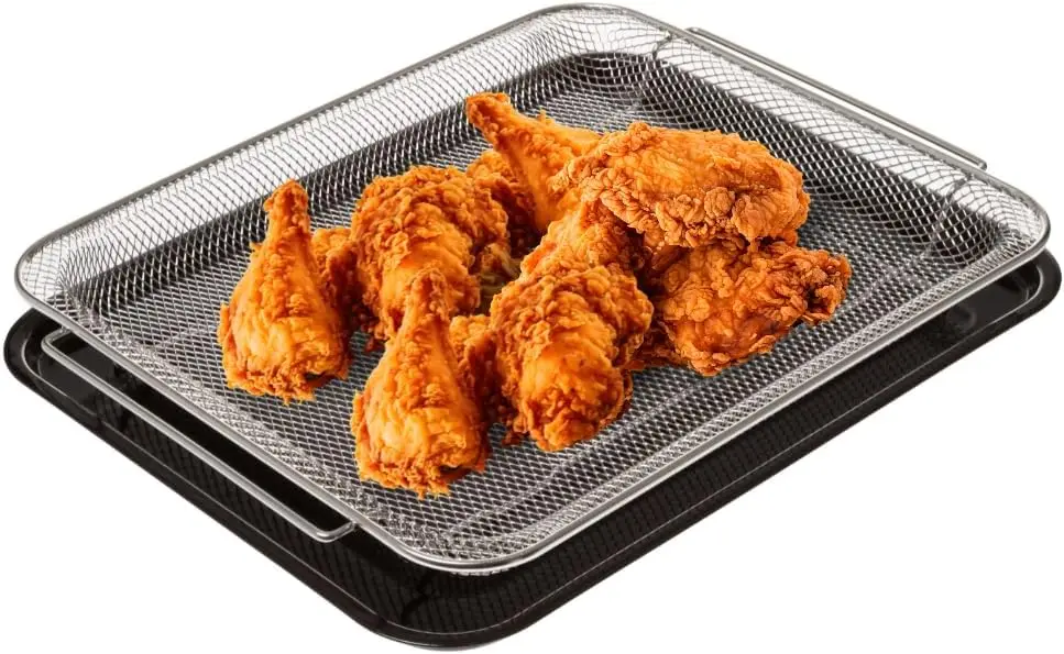 Air Fry Basket & Tray Set for Oven, 15x12 Inches, 500°F Oven Safe, 360° Heat Circulation, Dishwasher Safe
Air Fry Basket & Tray Set for Oven, 15x12 Inches, 500°F Oven Safe, 360° Heat Circulation, Dishwasher Safe