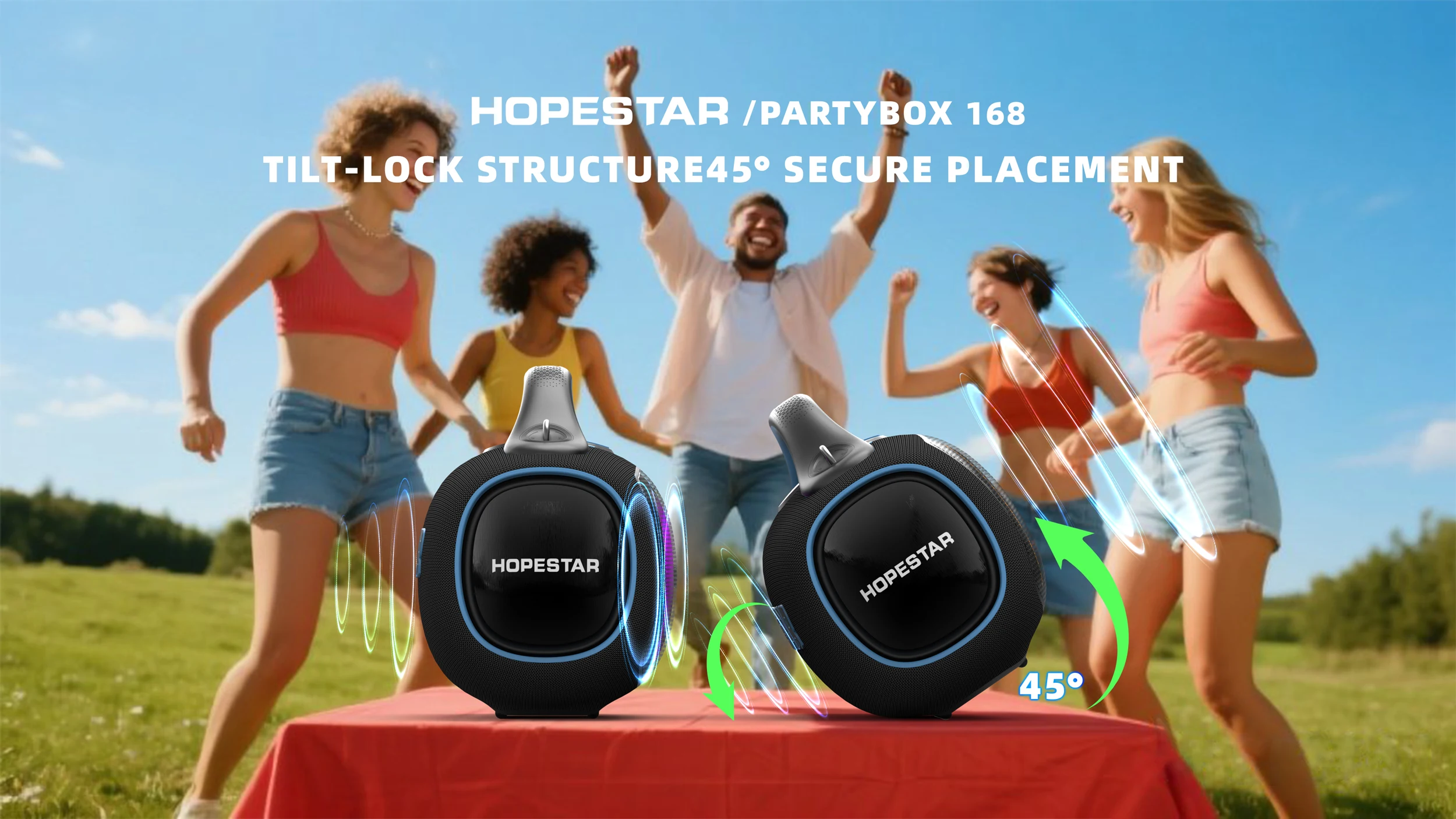 HOPESTAR PARTYBOX 168 400W Portable Bluetooth Speaker, Dual Wireless Mic, RGB Light, IPX5 Waterproof Outdoor Karaoke Speaker
HOPESTAR PARTYBOX 168 400W Portable Bluetooth Speaker, Dual Wireless Mic, RGB Light, IPX5 Waterproof Outdoor Karaoke Speaker
