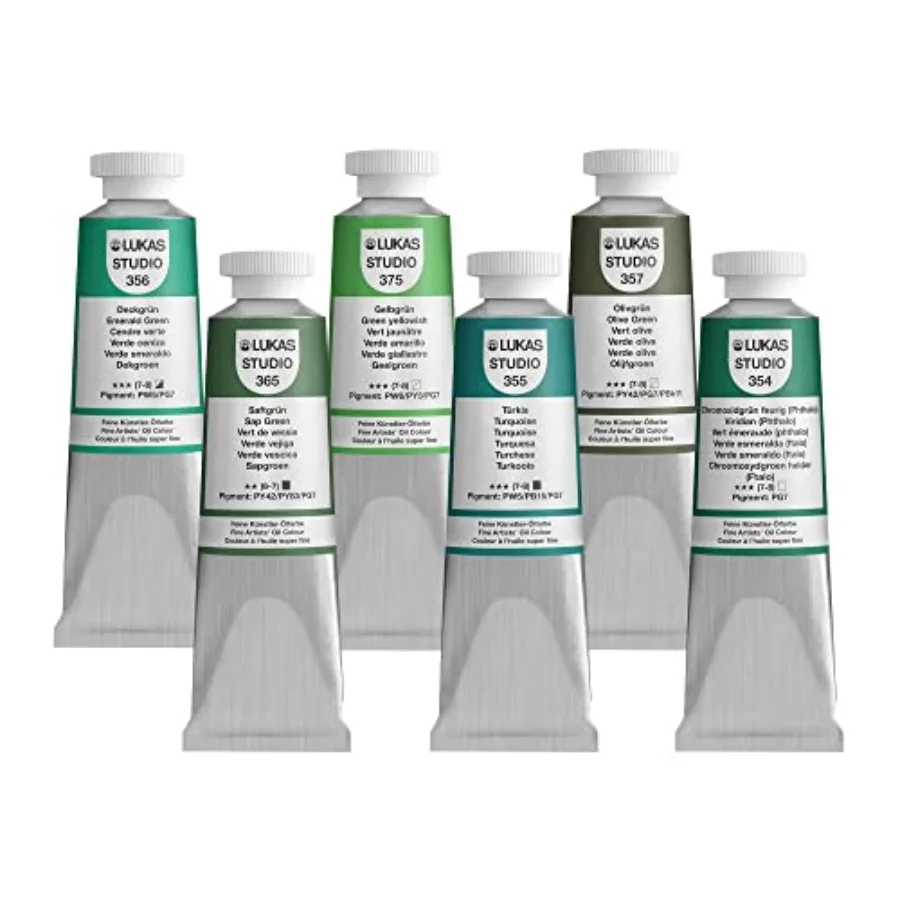 Studio Artist Oil Color Paints - High-pigment oil paint made with natural binder for artist, painting, and more! - [Greens - 37
Studio Artist Oil Color Paints - High-pigment oil paint made with natural binder for artist, painting, and more! - [Greens - 37