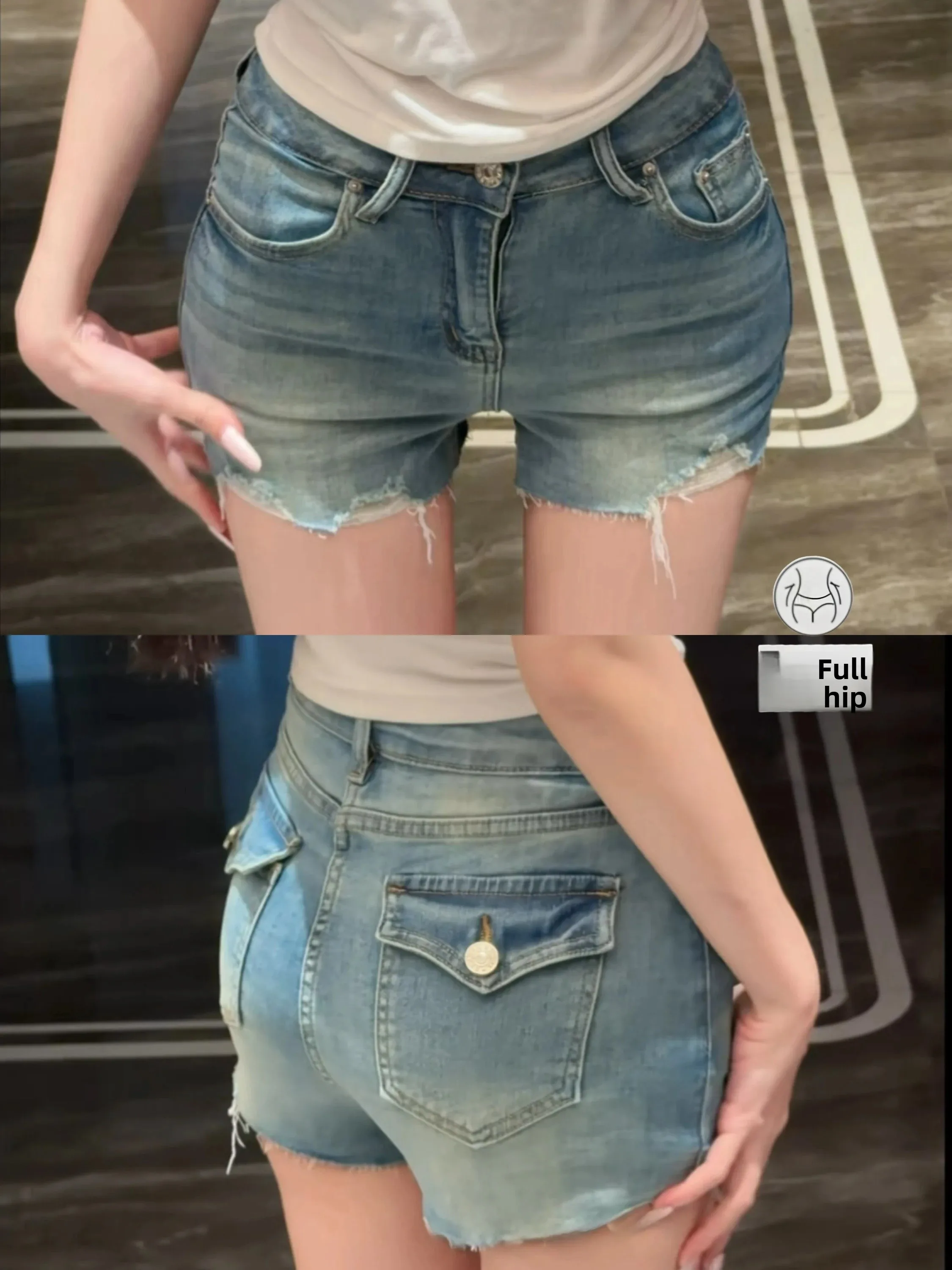 High Waist Flared Hem Jeans Shorts Women's Slim Fit mid Stretch Summer High Waist Denim Shorts Butt Lifting Hot Pants
High Waist Flared Hem Jeans Shorts Women's Slim Fit mid Stretch Summer High Waist Denim Shorts Butt Lifting Hot Pants