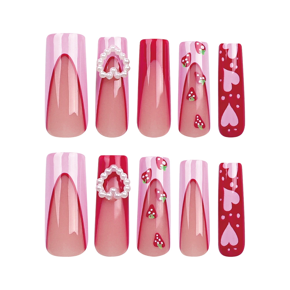 JP3054 QTCJ 24Pcs Strawberry Pearl Heart Pink Wearable Nail Art Nail Patch Waterproof And Removable
JP3054 QTCJ 24Pcs Strawberry Pearl Heart Pink Wearable Nail Art Nail Patch Waterproof And Removable